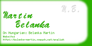 martin belanka business card